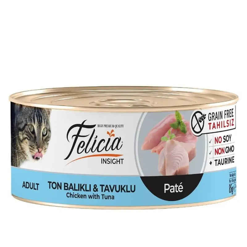 Felicia Ton Balıklı Tavuklu Tahılsız Kedi Konservesi 85 gr