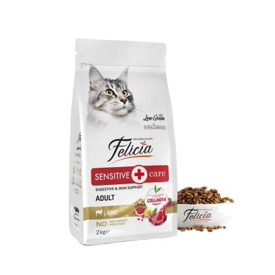 Felicia Kuzu Etli Az Tahıllı Hipoalerjenik Yetişkin Kedi Maması 2 kg