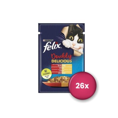 Felix Jölede Sığır ve Tavuk Etli Kedi Konservesi 85 gr x 26
