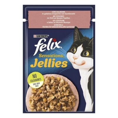 Felix Sensation Jöleli Somon-Karidesli Yetişkin Kedi Konservesi 85 gr