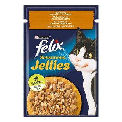 Felix Sensation Jöleli Tavuk ve Havuçlu Kedi Yaş Maması 85 gr