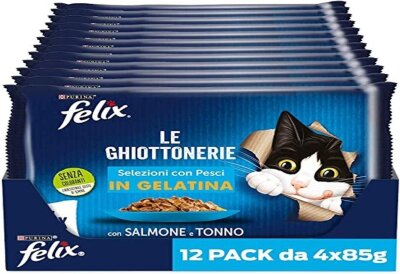 Felix Somon ve Ton Balıklı Jöleli Kedi Konservesi Koli 48x85 gr