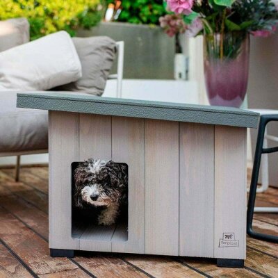 Ferplast Argo 50 FSC Çam Ahşap Dış Mekan Kedi ve Köpek Kulübesi
