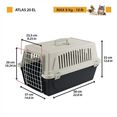 Havalandırmalı Sert Kedi-Köpek Taşıma Kutusu, 8 kg (Mavi)