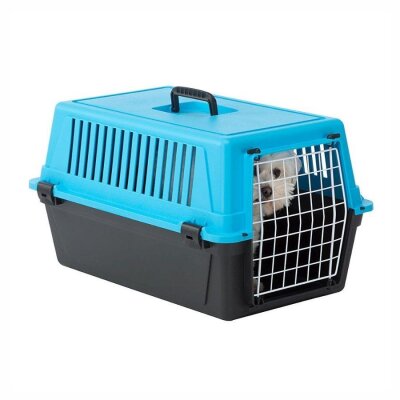 Havalandırmalı Sert Kedi-Köpek Taşıma Kutusu, 8 kg (Mavi)