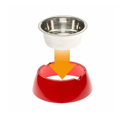 Ferplast Jolie Kaymaz Çelik Mama ve Su Kabı Kırmızı 850 ml M