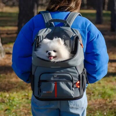 Hafif Kumaş Kedi-Köpek Taşıma Çantası (Gri)