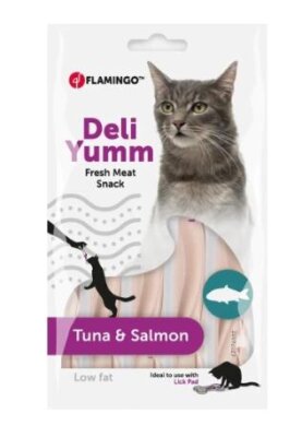 Flamingo Deli Yumm Ton ve Somonlu Krema Kedi Ödülü 14 gr x 5