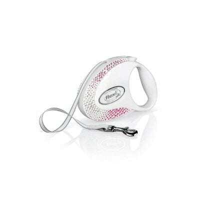 Flexi Glam 5 m Otomatik Şerit Tasma Beyaz (max 25 kg)