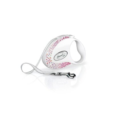 Flexi Glam 3 m Otomatik Şerit Tasma Beyaz S (max 12 kg)