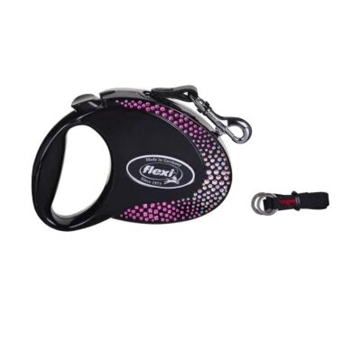 Flexi Glam 5 m Otomatik Şerit Tasma Siyah M (max 25 kg)