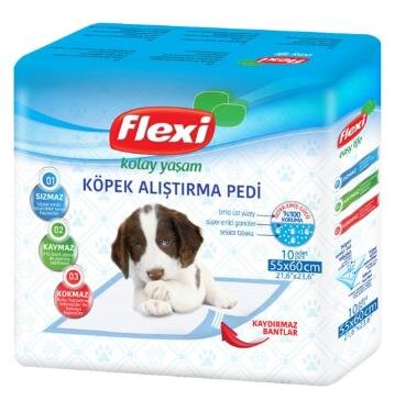 Flexi Su Geçirmez Yüksek Emiş Köpek Çiş Pedi 60x60 cm (10 Adet)