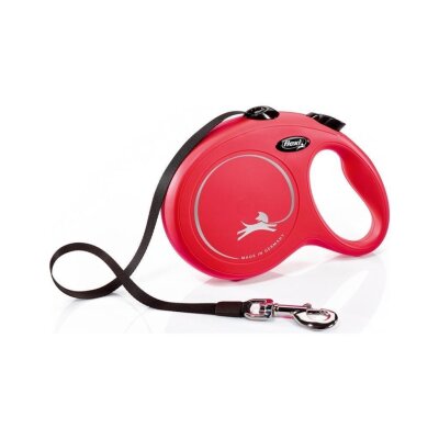 Flexi New Classic 5 m Otomatik Şerit Tasma (Kırmızı, Large)