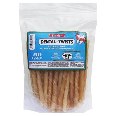 Freshy Dental Burgu Köpek Çiğneme Çubuğu 50'li 13 cm