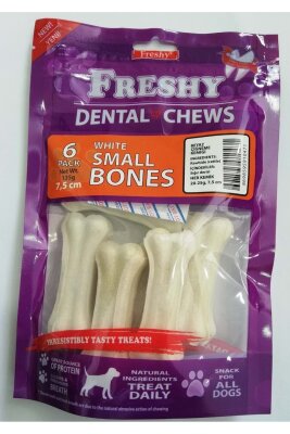 Freshy Dental Presli Beyaz Kemik Köpek Ödülü 6'lı Paket