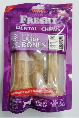 Freshy Diş Temizleyen Dental Köpek Çiğneme Kemiği (3'lü, 165 gr)