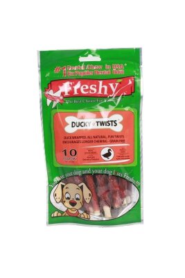 Freshy Ducky Twists Ördekli Sütlü Dental Burgu Köpek Ödülü 90 gr 10'lu