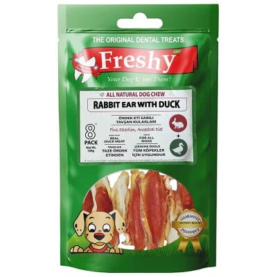 Freshy Ördek Etli Kurutulmuş Tavşan Kulağı Köpek Ödülü 100 gr