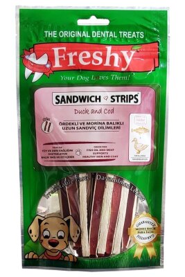 Freshy Ördekli Morina Balıklı Sandviç Dilim Köpek Ödülü 80 gr