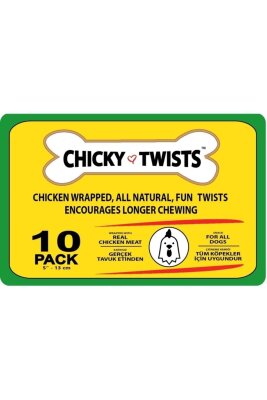 Freshy Tavuk Eti Kaplı Burgu Köpek Çiğneme Çubuğu (13 cm, 10'lu)