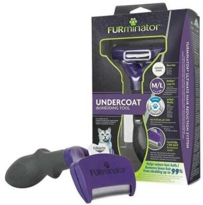 Furminator Kısa Tüylü Dökülme Azaltıcı Kedi Tüy Tarağı L