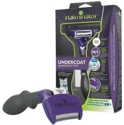 Furminator Uzun Tüylü Dökülme Azaltıcı Kedi Tüy Tarağı L