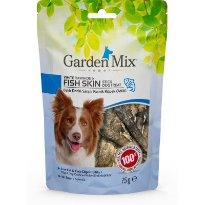 Garden Mix Balık Derisi Sargılı Köpek Ödül Kemiği 75 gr