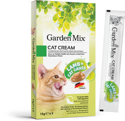 Garden Mix Kuzu Etli ve Kedi Otlu Krema Kedi Ödülü 15 gr x 5