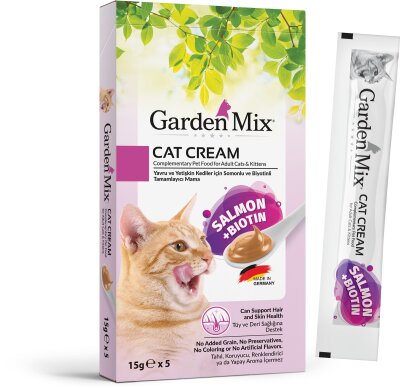 Garden Mix Somonlu ve Biyotinli Krema Kedi Ödülü 15 gr x 5