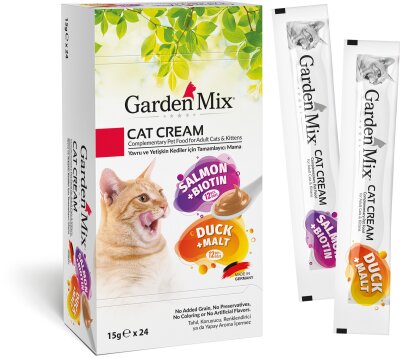 Garden Mix Somon ve Ördekli Krema Kedi Ödülü 15 gr 24'lü x 24