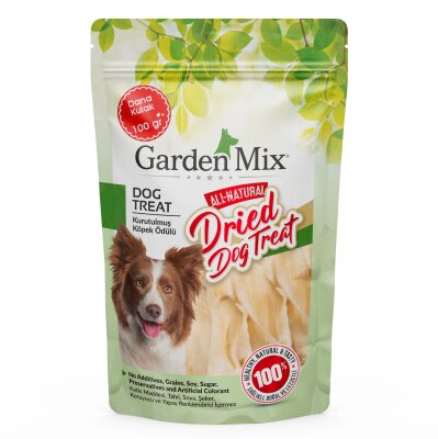 Garden Mix %100 Doğal Kurutulmuş Dana Kulak Köpek Ödülü (100 gr)