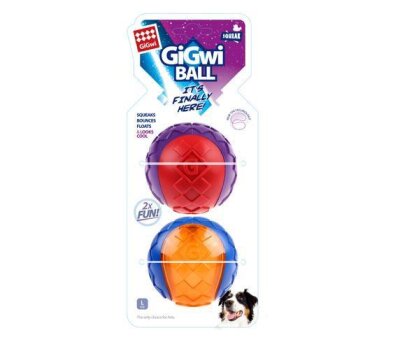 Gigwi Ball Sesli Sert Köpek Oyun Topu (Large, 2'li)