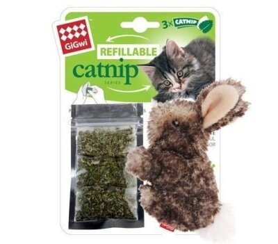 Catnip Hazneli Peluş Tavşan Kedi Oyuncağı 10 cm