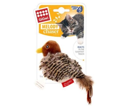 Gigwi Melody Chaser Kuş Sesli Tüylü Kedi Oyuncağı