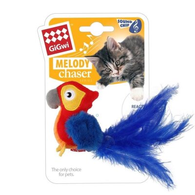 Gigwi Sesli Peluş Makaw Papağan Kedi Oyuncağı