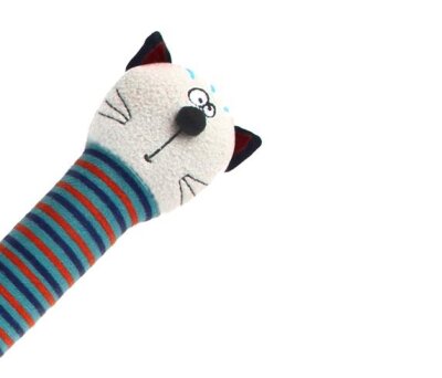 Gigwi Kedi Şeklinde Sesli Köpek Peluş Oyuncağı 34 cm