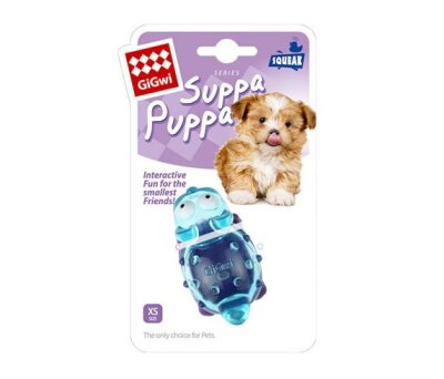 Gigwi Suppa Puppa Sesli Diş Kaşıma Köpek Oyuncağı (Mavi, XS)