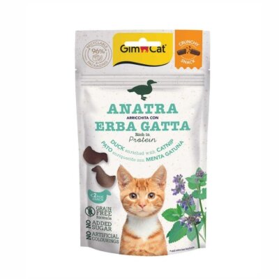 Gimcat Crunchy Tahılsız Ördekli ve Kedi Otlu Kedi Ödülü 50 gr