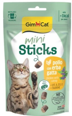 Gimcat Mini Sticks Kedi Otlu ve Tavuklu 50 gr Kedi Ödül Çubuğu