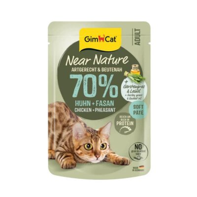 GimCat Near Nature Tavuklu Sülünlü Yüksek Proteinli Konserve 85 gr