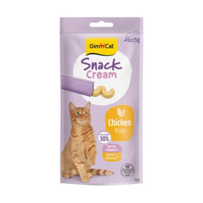 GimCat Snack Cream Tavuklu Kedi Krema Ödülü 15 gr x 6