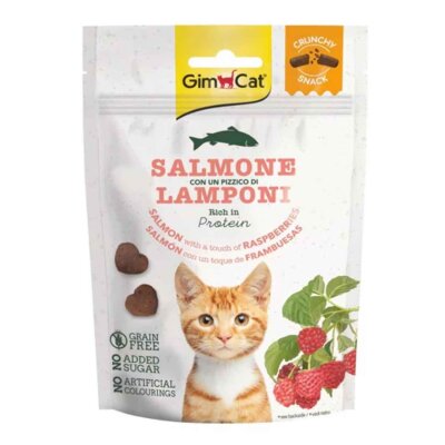 Gimcat Tahılsız Somonlu ve Ahududulu Çıtır Kedi Ödülü 60 gr