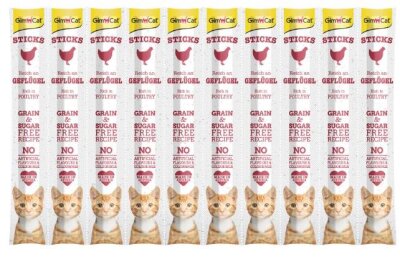 Kümes Hayvanlı Tahılsız Yumuşak Kedi Ödül Çubuğu 10'lu