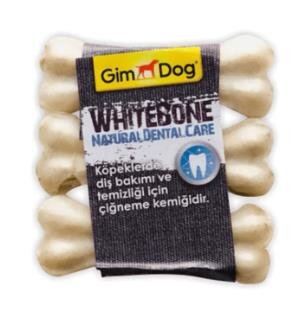 Gimdog Mordimi Beyaz Presli Köpek Kemiği 9 cm 3 Adet