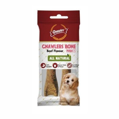Gnawlers Kolajenli Biftekli Köpek Ödül Kemiği M 11,5 cm 2'li