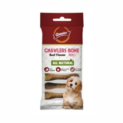 Gnawlers Kolajenli Biftekli Köpek Ödül Kemiği S 7,5 cm 6'lı