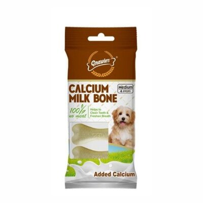 Gnawlers Kalsiyumlu Sütlü Köpek Ödül Kemiği 7,5 cm 4'lü (M)