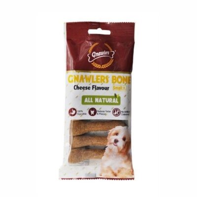 Gnawlers Peynir Aromalı Köpek Ödül Kemiği 7,5 cm 6'lı (S)
