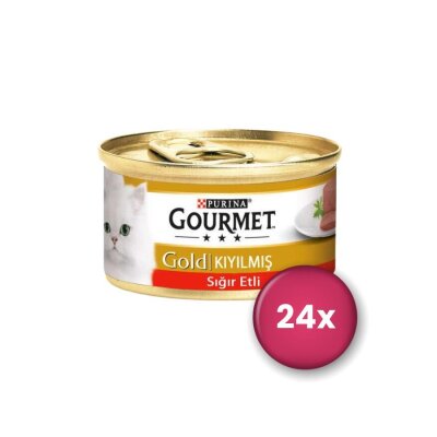 Gourmet Gold Kıyılmış Sığır Etli Yetişkin Kedi Konservesi 24x85 gr