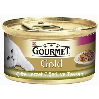 Gourmet Gold Soslu Ciğerli ve Tavşanlı Kedi Konservesi 85 gr